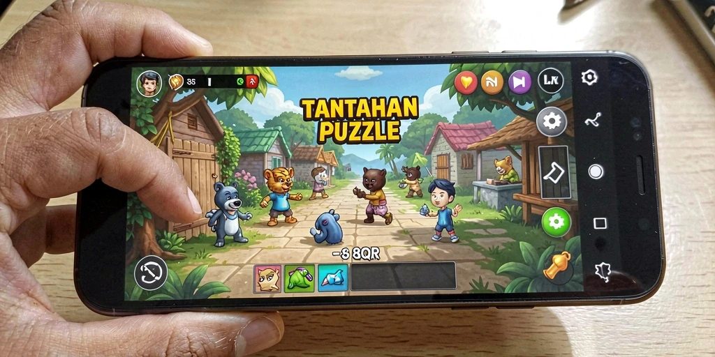 Tampilan gameplay 8QR yang penuh warna dan menarik.