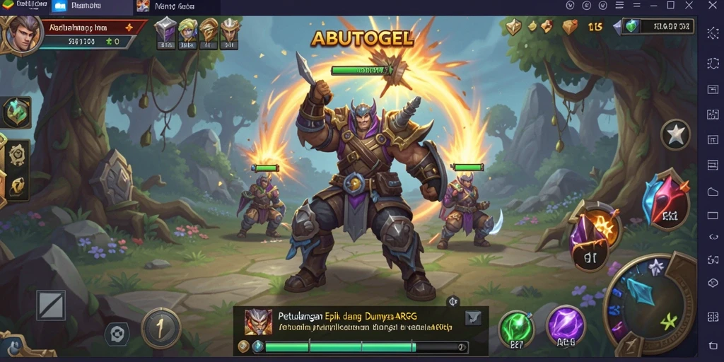 Screenshot gameplay ABUTOGEL menampilkan aksi seru dan karakter yang menawan.