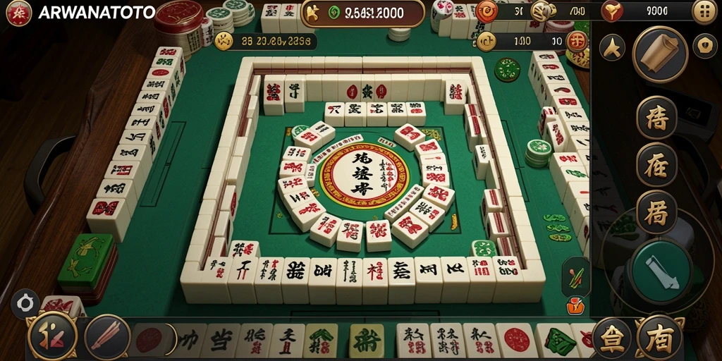 Screenshot ARWANATOTO menampilkan gameplay Mahjong yang seru.