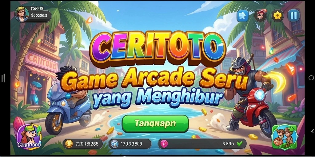 Screenshot CERITOTO menampilkan aksi mendebarkan di gameplay Arcade.