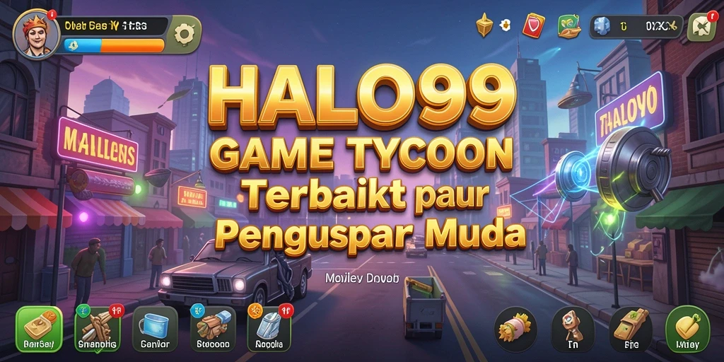 Screenshot gameplay HALO99 yang menggambarkan keseruan membangun bisnis.