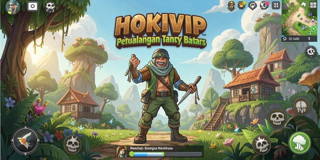 Tangkapan layar HOKIVIP menampilkan suasana eksplorasi yang menyenangkan dalam dunia terbuka.