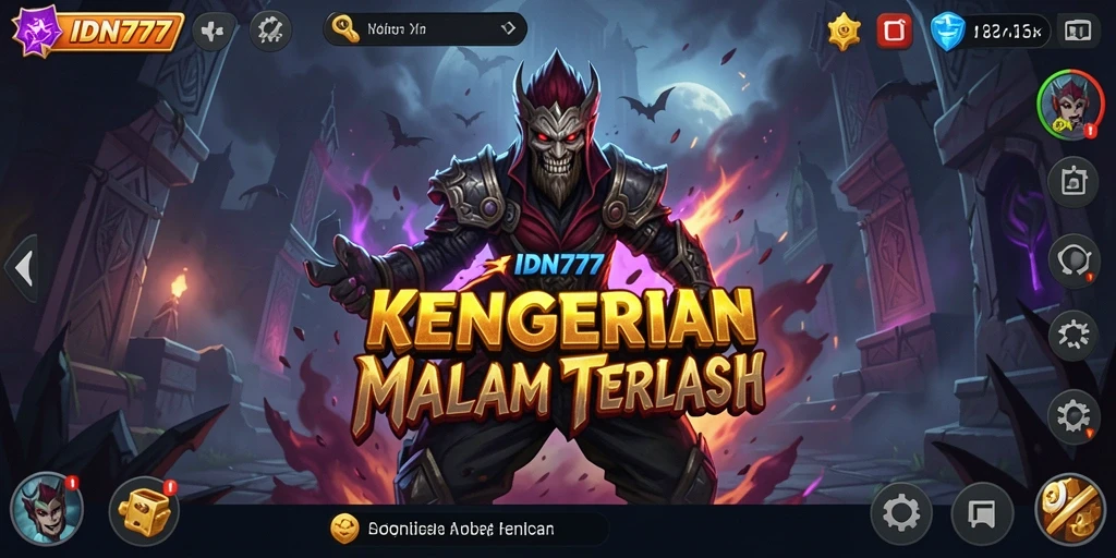 Screenshot utama IDN777 menampilkan gameplay menakutkan dengan atmosfer mencekam.