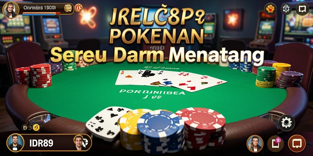 Screenshot menunjukkan pemain menikmati permainan poker yang seru.