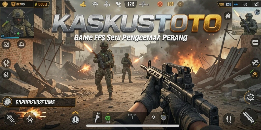 Screenshot KASKUSTOTO menampilkan pertarungan intens dalam game FPS.