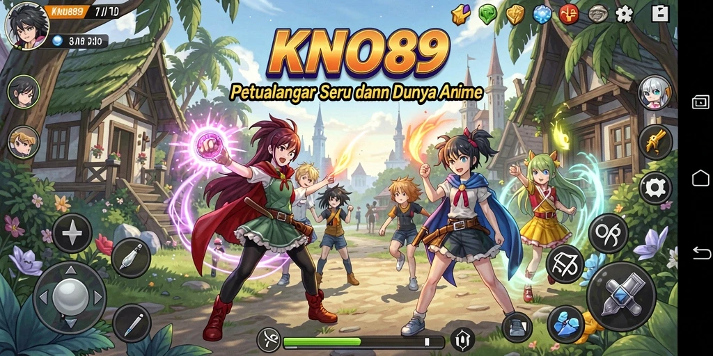 Tampilan gameplay KNO89 dengan karakter anime yang menarik.