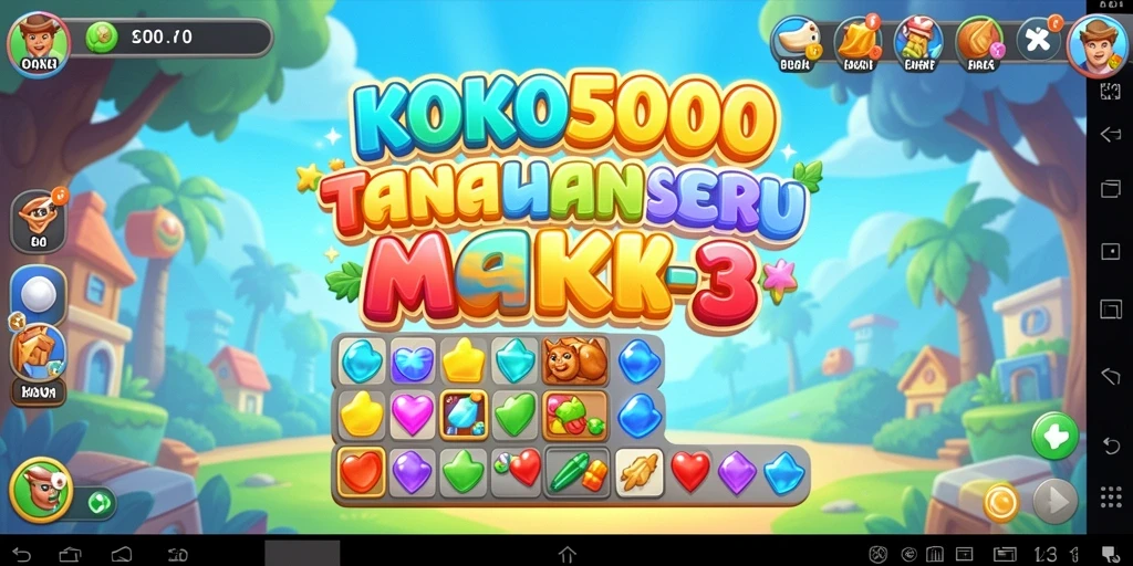 Tampilan seru dari gameplay KOKO5000 yang penuh warna.