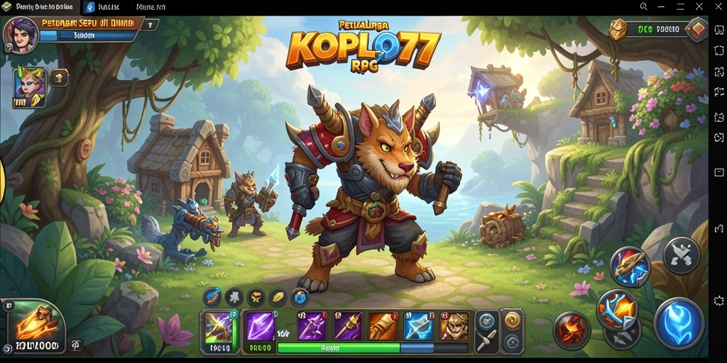 Screenshot KOPLO77 menampilkan aksi pertempuran seru dalam game RPG.