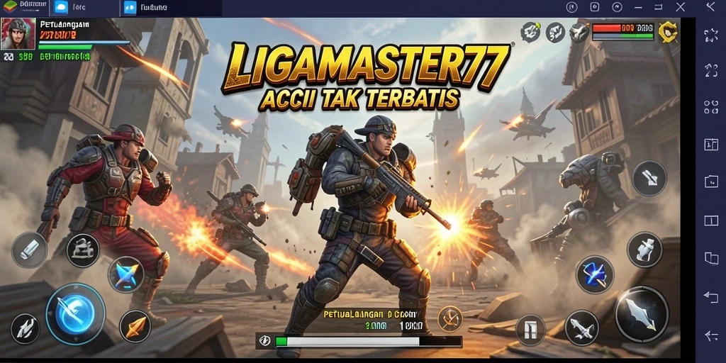 Tampilan gameplay LIGAMASTER77 yang mendebarkan dan penuh aksi.