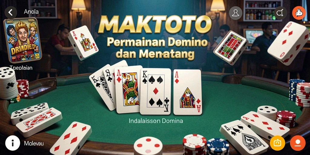 Tampilan gameplay menarik dari MAKTOTO yang menonjolkan keseruan permainan Domino.