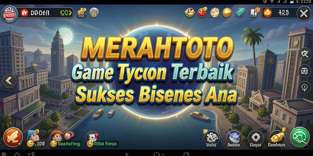 Screenshot menunjukkan gameplay seru dan strategi bisnis dalam MERAHTOTO.