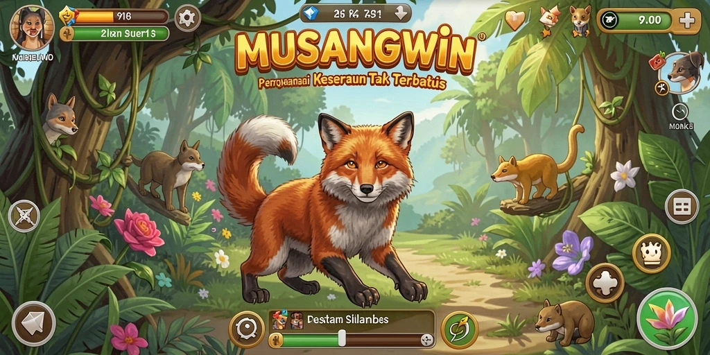 Tampilan gameplay MUSANGWIN yang seru dan penuh warna.