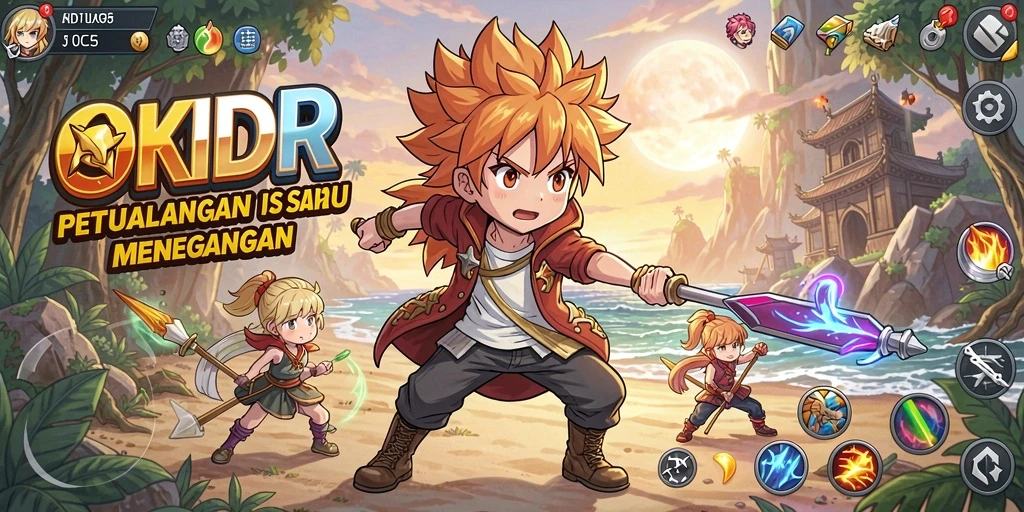 Tampilan gameplay OKIDR yang mengasyikkan dalam dunia Anime.