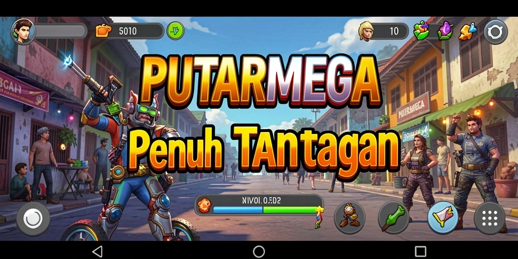 Gameplay menarik dari PUTARMEGA dengan warna-warna cerah.