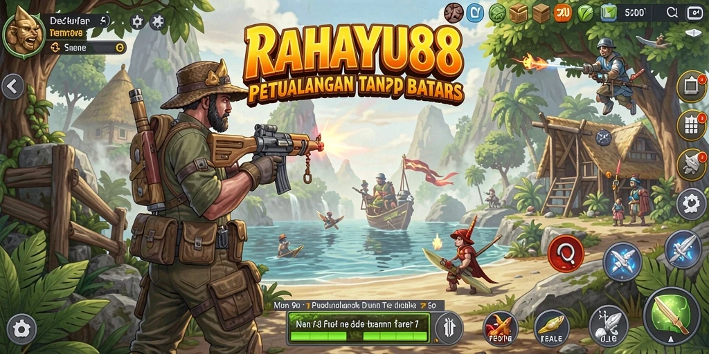 Screenshot RAHAYU88 menampilkan pemain menjelajahi dunia terbuka yang luas.