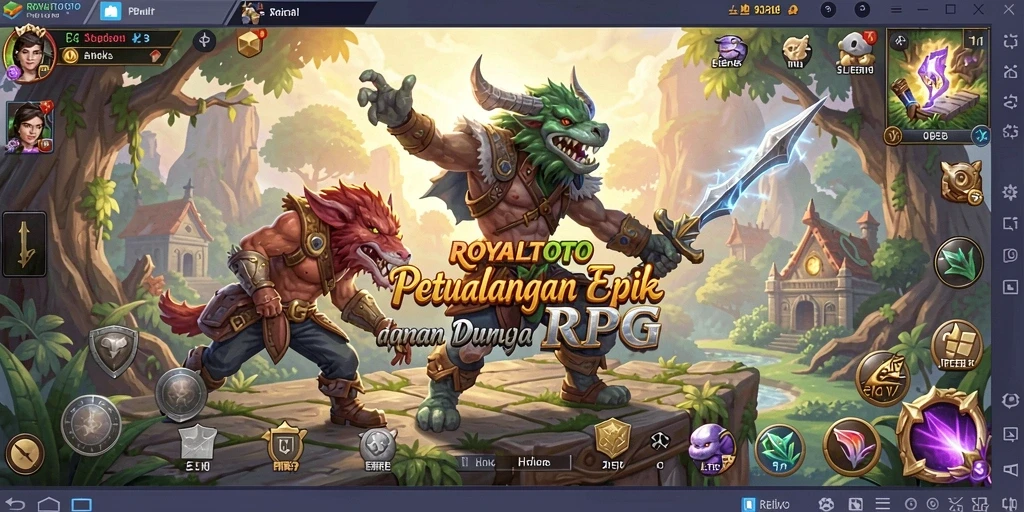 Tampilan gameplay seru dan karakter menarik dalam ROYALTOTO.