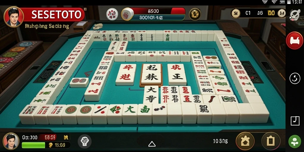 Tampilan screenshot gameplay SESETOTO menunjukkan tantangan menarik dari Mahjong.