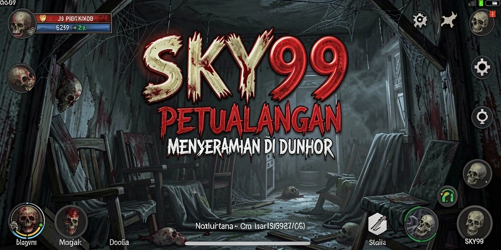 Screenshot gameplay SKY99 yang menampilkan suasana horor mendebarkan.