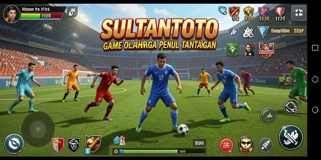 Screenshot utama SULTANTOTO yang menampilkan momen seru dalam pertandingan olahraga.