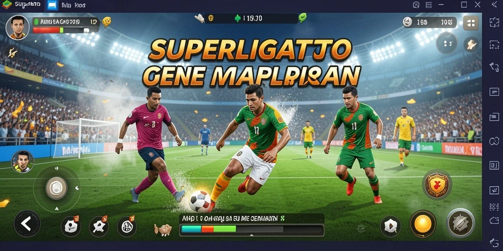 Screenshot dari gameplay SUPERLIGATOTO yang menggambarkan aksi seru.