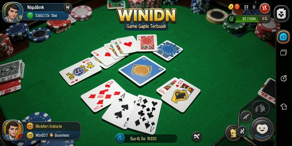 Screenshot WINIDN menunjukkan gameplay Gaple yang seru dan interaktif.